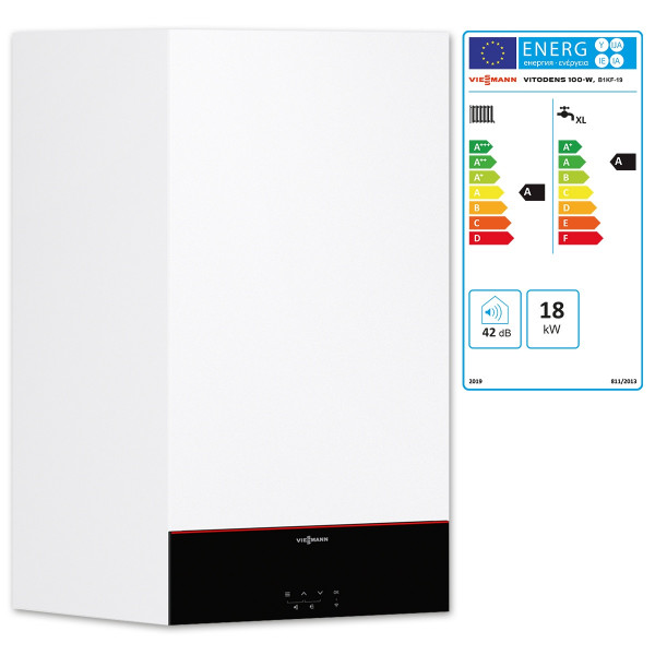 Viessmann Vitodens 100-W Gas-Brennwert-Kombitherme 19 kW B1KF inkl. Regelung HMU-C Z020626