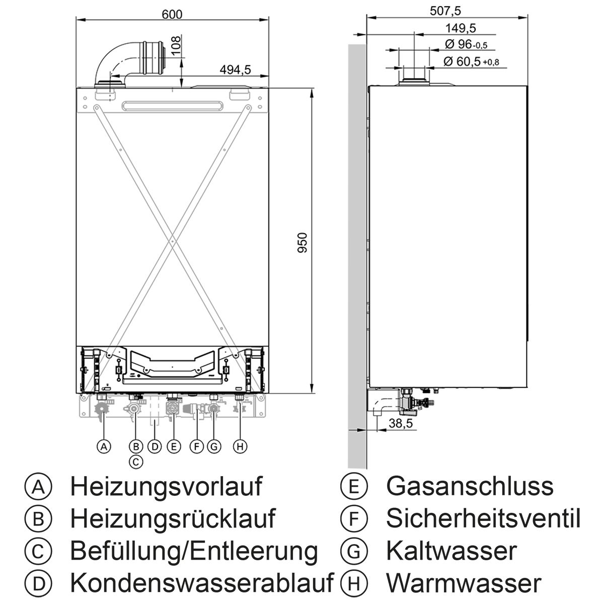 Viessmann Vitodens 222-W B2LF Gas-Brennwerttherme 19 kW Z019696