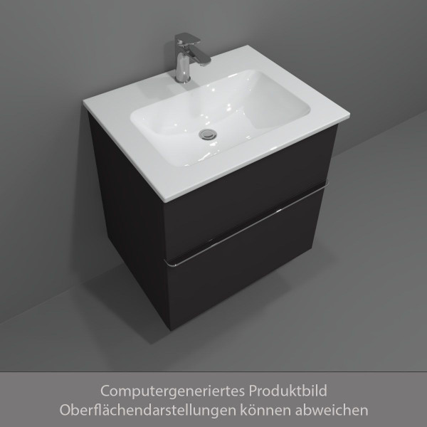 Duravit KYVEKO Möbelset Unterschrank 630 mm Graphit Matt mit Waschtisch und Armatur Chrom