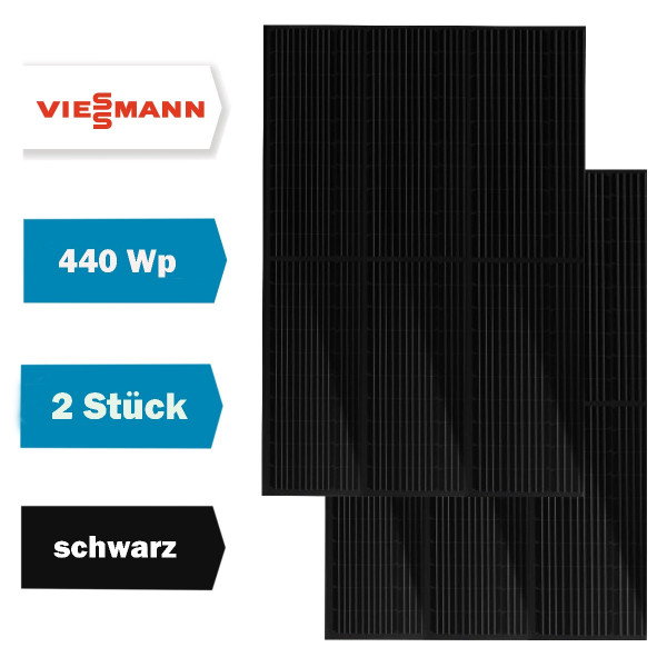 Viessmann PV-Modul 440Wp HCC AB allblack Solarmodul Photovoltaik 440 Watt 7995021 2-er Set