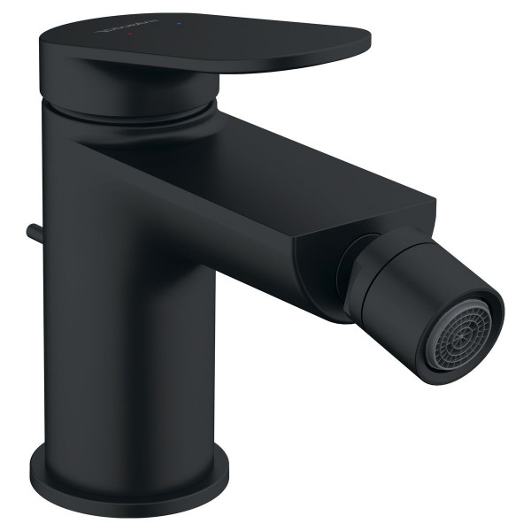 Duravit Wave Einhebel-Bidetmischer Schwarz Matt mit Ablaufgarnitur WA2400001046