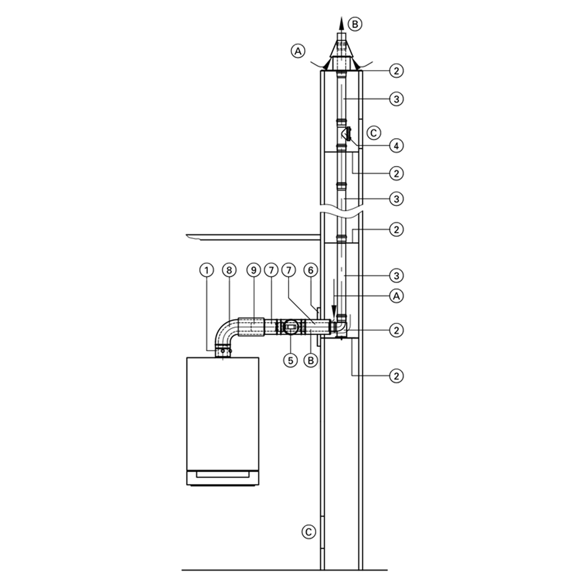 Viessmann Abgassystem Paket DN 60/100 Schachtdurchführung ...