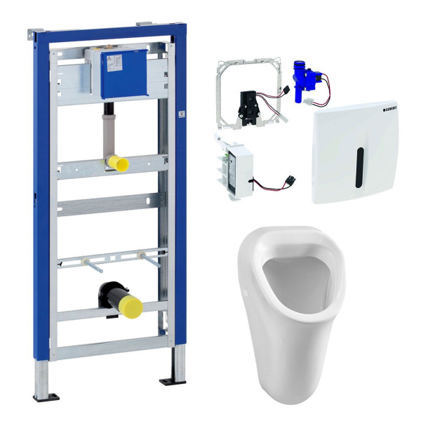 Komplett Set Geberit Duofix Basic mit Urinalsteuerung HyBasic berührungslos u. Vitra Urinal