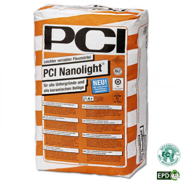 PCI Nanolight 15kg Sack 3773/3 Grau variabler Flexmörtel Fliesen Kleber