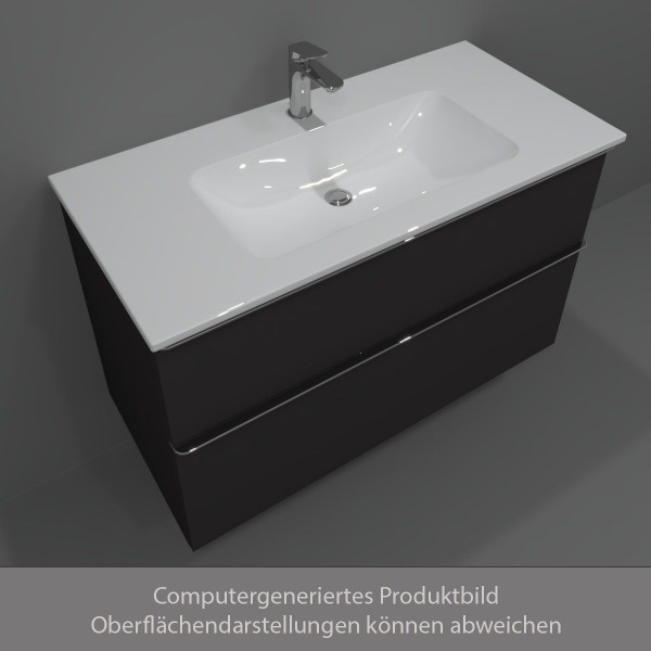 Duravit KYVEKO Möbelset Unterschrank 1030 mm Graphit Matt mit Waschtisch und Armatur Chrom