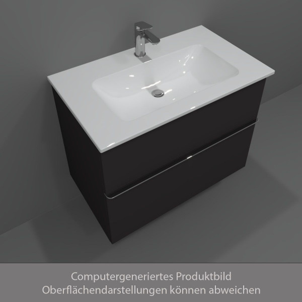 Duravit KYVEKO Möbelset Unterschrank 830 mm Graphit Matt mit Waschtisch und Armatur Chrom