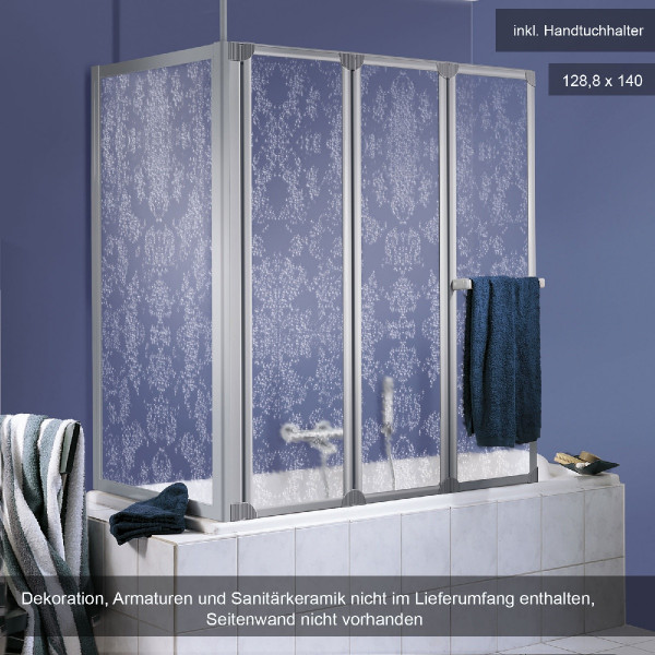 HSK Prima Badewannenaufsatz mit Seitenwand 128,8x140cm