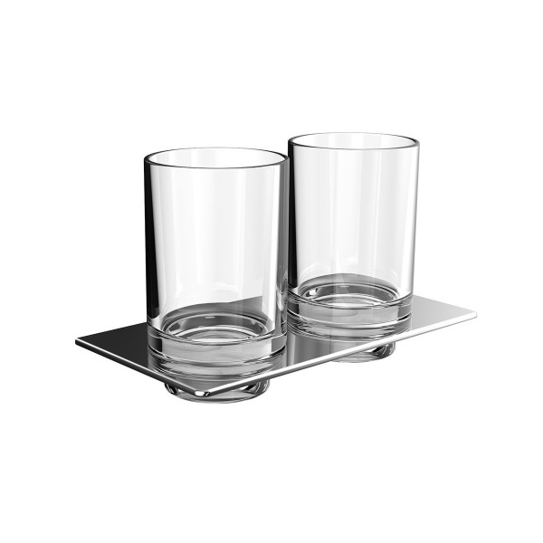 EMCO Art Doppelglashalter mit Kristallglas 162500100 Halter in chrom