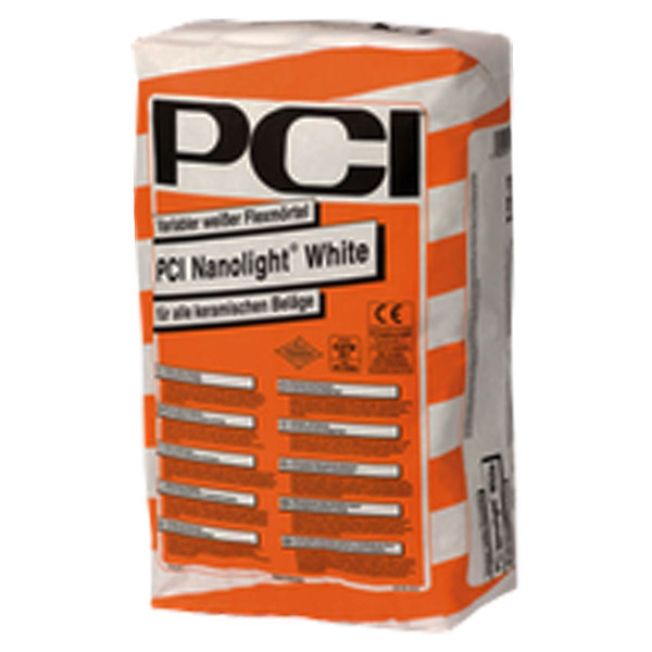 PCI Nanolight White 15kg 3172/8 leichter variabler Flexmörtel Weiß Glasmosaik Fliesen