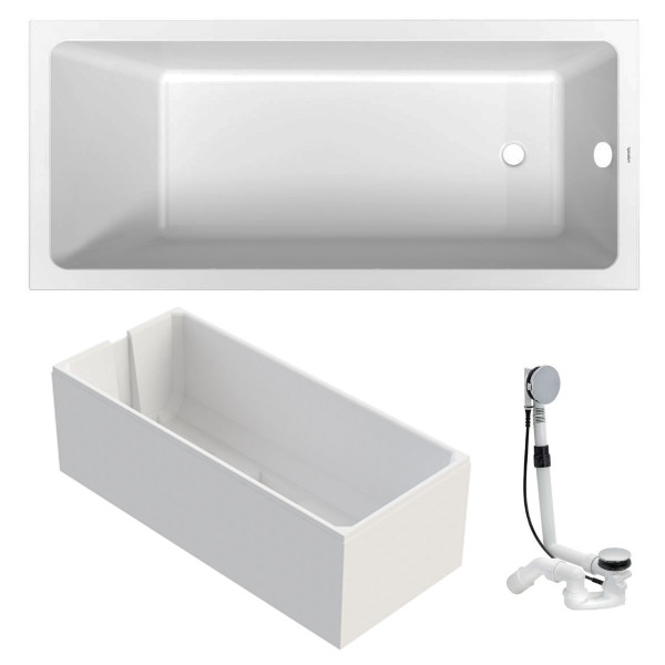 Duravit Opportunity Acryl Badewanne 170x75 cm + Träger + Ablauf Multiplex