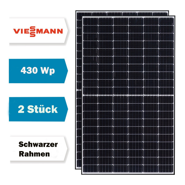 2x Viessmann PV-Modul 430Wp HCC BF blackframe Solarmodul Photovoltaik 430 Watt 7995200