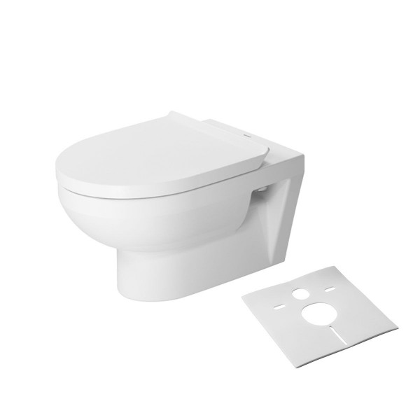 Duravit No.1 Wand-WC Set Rimless 45620900A1 Weiß inkl. WC-Sitz und Schallschutz