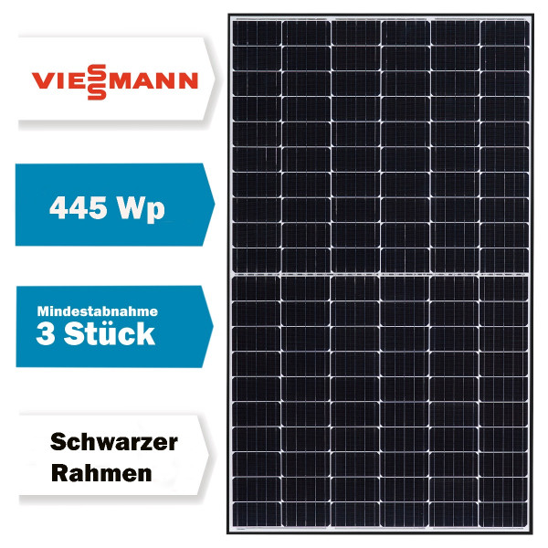 Viessmann PV-Modul 445Wp HCC BF blackframe Solarmodul Photovoltaik 445 Watt 7995018 ab 3 Module