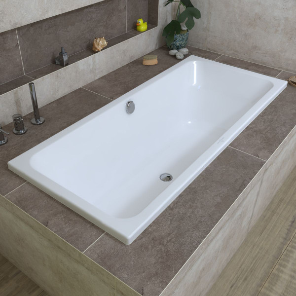 Villeroy & Boch Maxime Duo-Badewanne Acryl 180x80 cm inkl. Wannenfuß u. Ablauf Trio