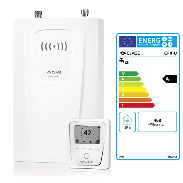 Clage Durchlauferhitzer CFX-U 11 - 13,5 kW 400 V 2400-26513 inkl. Bluetooth-Fernbedienung