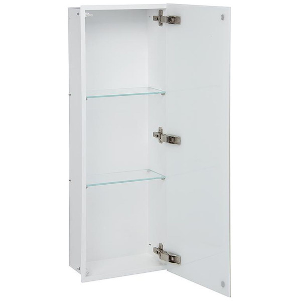 WC-Einbauschrank 9398724 Unterputz 323x925 mm Wandeinbauschrank Glastür Weiß