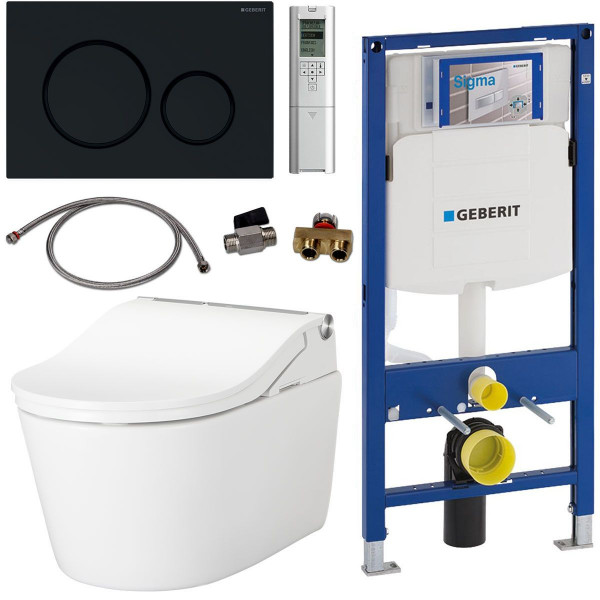 TOTO Geberit Set Washlet RW Dusch-WC spülrandlos inkl. Vorwandelement u. Betätigungsplatte Sigma 20