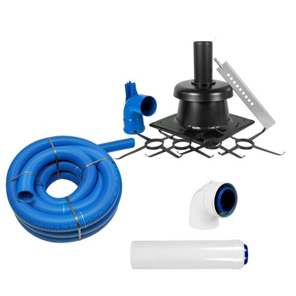 Skoberne Condens Blue Abgassystem-Paket flexibel 12,5 m 60 mm mit Schachtabdeckung Kunststoff