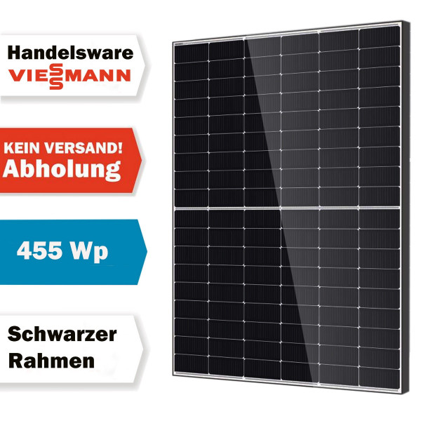 1 x DMEGC Solar M10RT-54HBW 455 Wp PV-Modul Black Frame Handelsware von Viessmann nur Abholung