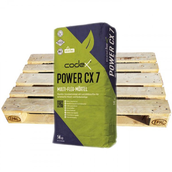 codex Power CX 7 Multi-Flexmörtel 54 Sack a 14kg flexibler Dünnbettkleber