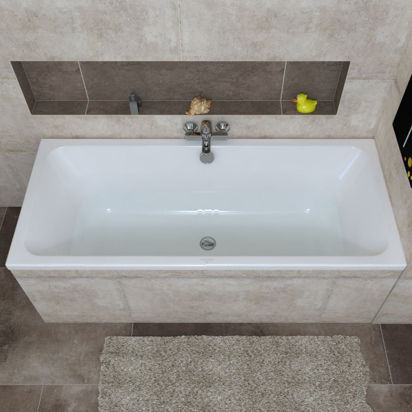 Villeroy & Boch Maxime Duo-Badewanne Acryl 170x75 cm inkl. Träger u. Ablauf Trio