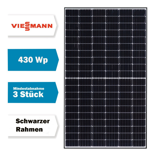 Viessmann PV-Modul 430Wp HCC BF blackframe Solarmodul Photovoltaik 430 Watt 7995200 ab 3 Module