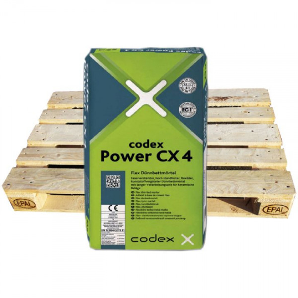 codex Power CX 4 42x25kg Faserverstärkter, flexibler Dünnbettmörtel