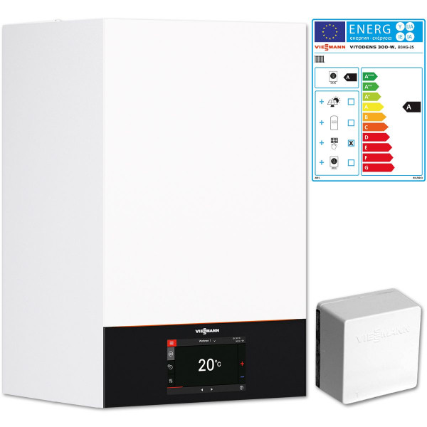 Viessmann Vitodens 300-W Gas Brennwert Therme 25 kW B3HG inkl. Regelung u. Sensor Z022230