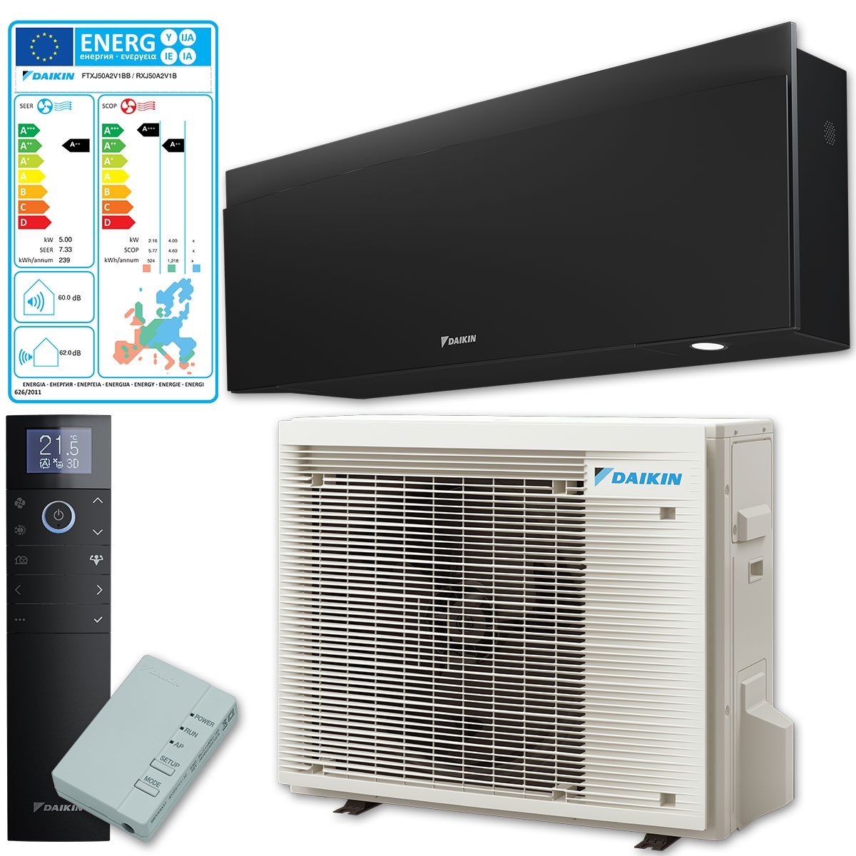 Daikin Emura Klimaanlagenpaket Mattschwarz Mono Split Kw Heizman Handel F R Haus Und