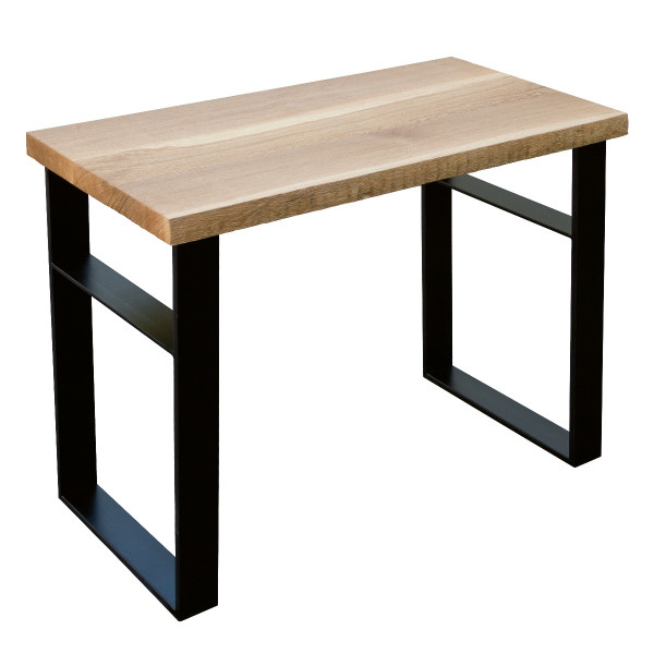 KYVEKO Echtholz-Waschtisch Urban Oak MWTUO12050 120x50x80cm Möbelstück mit Metall-Konsolen schwarz