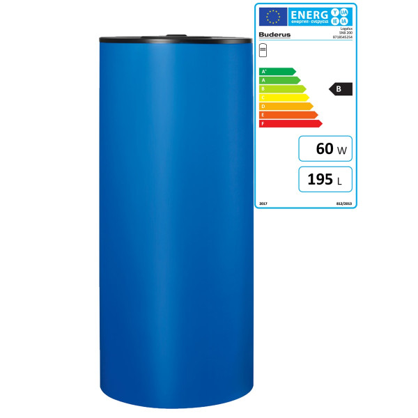 Buderus 8718545254 emaillierter Warmwasserspeicher Logalux SNB 200 in blau 200 Liter