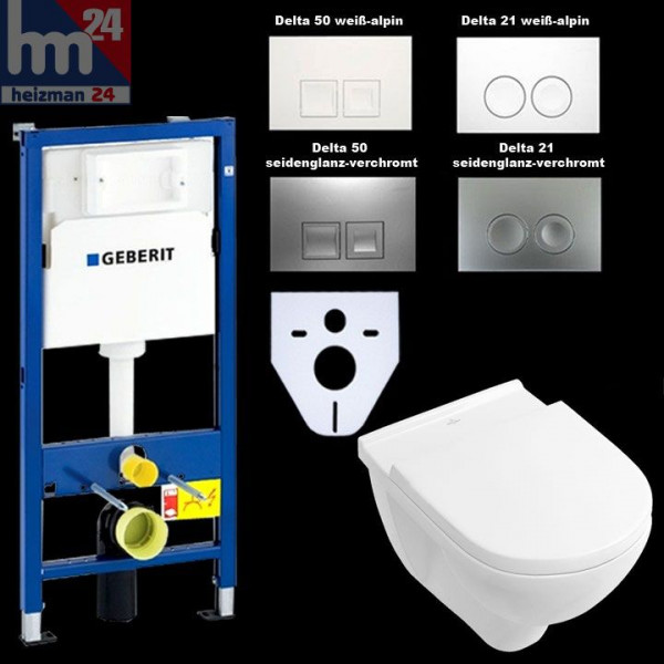 Geberit Duofix Basic UP100 WC-Element mit O.Novo Tiefspül-WC spülrandlos und Betätigungsplatte