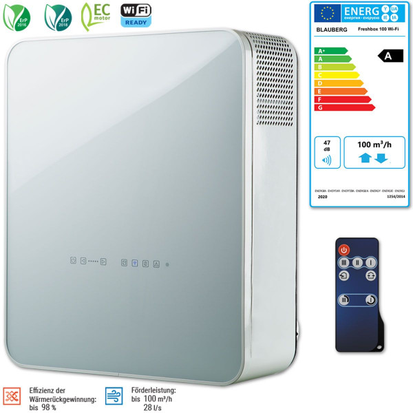 Blauberg Freshbox E-100 ERV WiFi 8050121 Lüftungsanlage mit Vorheizung ERG