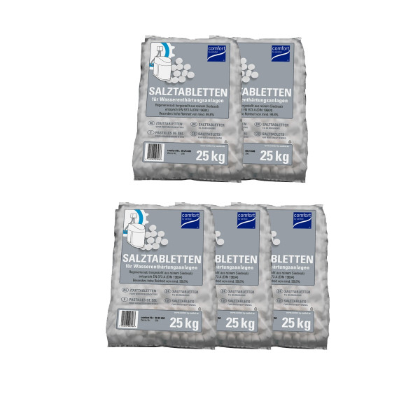 Regeneriersalztabletten Paket 5 Stk DIN EN 973 A für Wasserenthärtungsanlagen 25 kg Sack